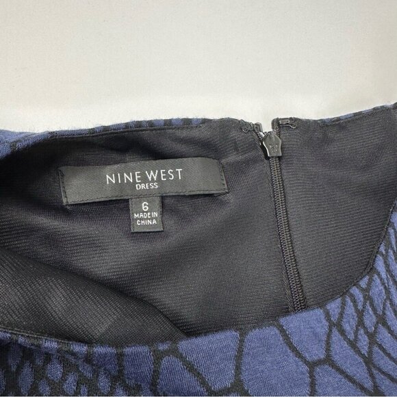 Nine West Women's NWT Blue On The Town Snakeskin Print Siren Career Dress 6/C34 - Picture 8 of 14